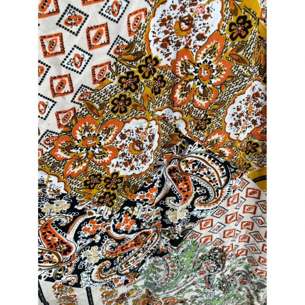 Cottagecore‎ Kimono Women XL Festival Patchwork Lace Trim Open Front